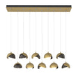 Hubbardton Forge 2022 Modern Brass Oil Rubbed Bronze Opal Glass (GG) Standard Brooklyn 10-Light Double Shade Pendant