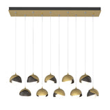 Hubbardton Forge 2022 Modern Brass Oil Rubbed Bronze Opal Glass (GG) Standard Brooklyn 10-Light Double Shade Pendant