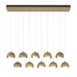 Hubbardton Forge 2022 Modern Brass Soft Gold Opal Glass (GG) Standard Brooklyn 10-Light Double Shade Pendant