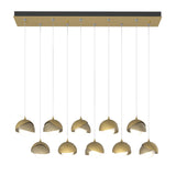 Hubbardton Forge 2022 Modern Brass Soft Gold Opal Glass (GG) Standard Brooklyn 10-Light Double Shade Pendant