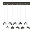 Hubbardton Forge 2022 Oil Rubbed Bronze White Opal Glass (GG) Standard Brooklyn 10-Light Double Shade Pendant