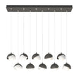 Hubbardton Forge 2022 Natural Iron White Opal Glass (GG) Standard Brooklyn 10-Light Double Shade Pendant
