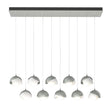 Hubbardton Forge 2022 Vintage Platinum White Opal Glass (GG) Standard Brooklyn 10-Light Double Shade Pendant
