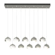 Hubbardton Forge 2022 Sterling White Opal Glass (GG) Standard Brooklyn 10-Light Double Shade Pendant