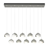 Hubbardton Forge 2022 Sterling White Opal Glass (GG) Standard Brooklyn 10-Light Double Shade Pendant