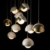 Hubbardton Forge 2022 Modern Brass White Opal Glass (GG) Standard Brooklyn 10-Light Double Shade Pendant