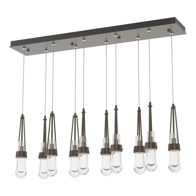 Hubbardton Forge 2022 Bronze Clear Glass (ZM) Standard Link 10-Light Clear Glass Pendant