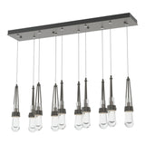 Hubbardton Forge 2022 Dark Smoke Clear Glass (ZM) Standard Link 10-Light Clear Glass Pendant