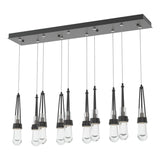 Hubbardton Forge 2022 Black Clear Glass (ZM) Standard Link 10-Light Clear Glass Pendant