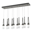 Hubbardton Forge 2022 Natural Iron Clear Glass (ZM) Standard Link 10-Light Clear Glass Pendant