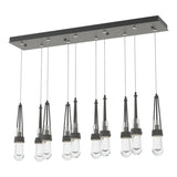 Hubbardton Forge 2022 Natural Iron Clear Glass (ZM) Standard Link 10-Light Clear Glass Pendant