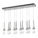 Hubbardton Forge 2022 Vintage Platinum Clear Glass (ZM) Standard Link 10-Light Clear Glass Pendant