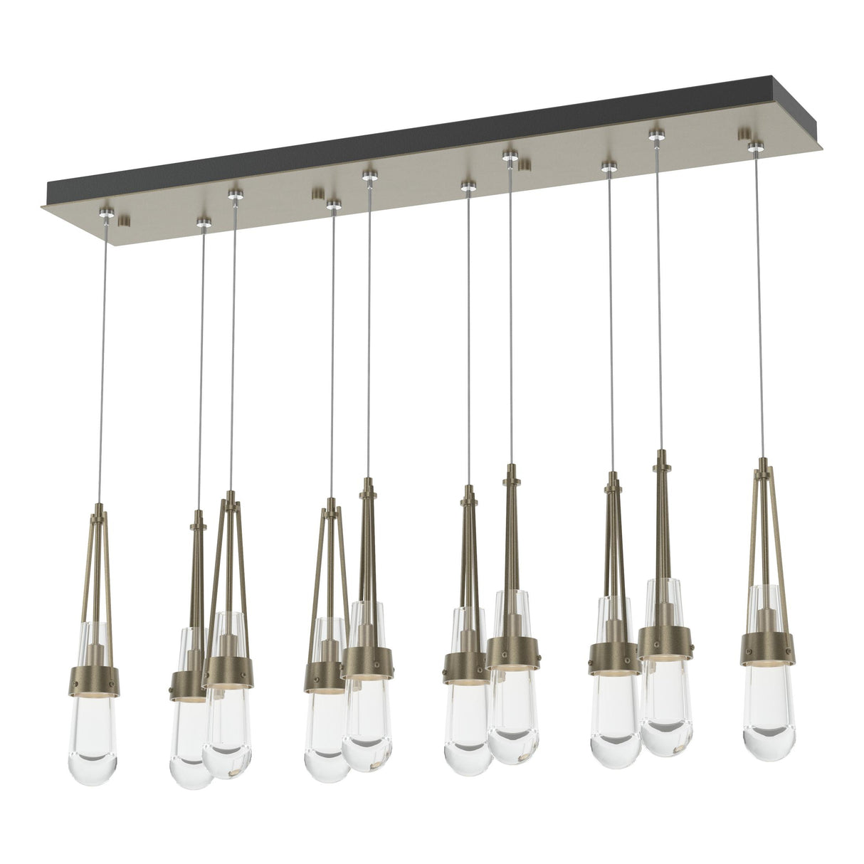 Hubbardton Forge 2022 Soft Gold Clear Glass (ZM) Standard Link 10-Light Clear Glass Pendant