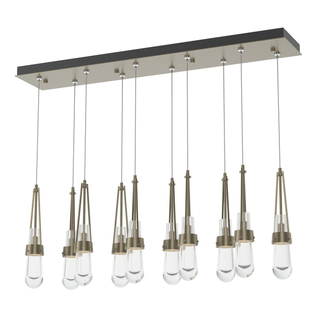 Hubbardton Forge 2022 Soft Gold Clear Glass (ZM) Standard Link 10-Light Clear Glass Pendant
