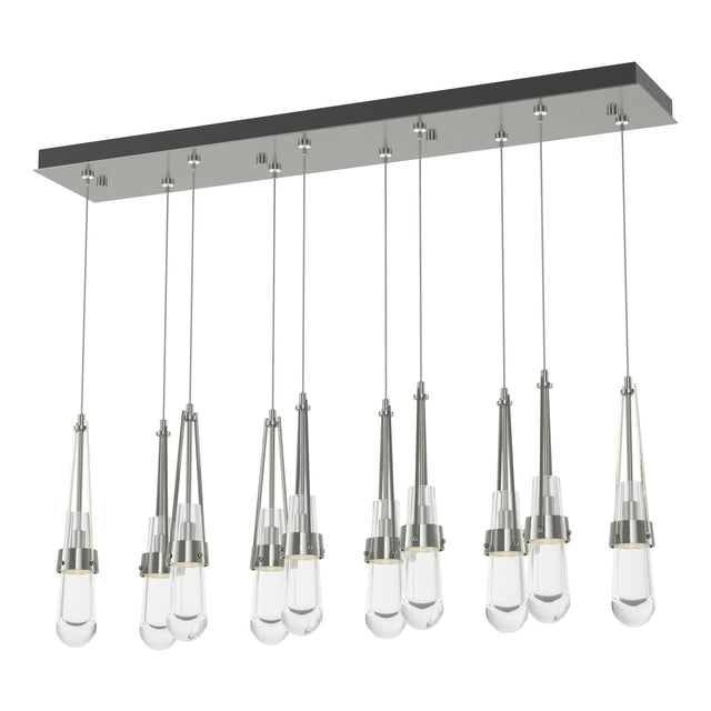 Hubbardton Forge 2022 Sterling Clear Glass (ZM) Standard Link 10-Light Clear Glass Pendant