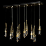 Hubbardton Forge 2022 Modern Brass Clear Glass (ZM) Standard Link 10-Light Clear Glass Pendant
