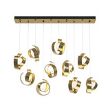 Hubbardton Forge 2023 Modern Brass Opal Glass (GG) Standard Riza 10-Light Pendant