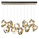 Hubbardton Forge 2023 Modern Brass Opal Glass (GG) Standard Riza 10-Light Pendant