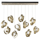 Hubbardton Forge 2023 Modern Brass Opal Glass (GG) Standard Riza 10-Light Pendant