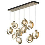 Hubbardton Forge 2023 Modern Brass Opal Glass (GG) Standard Riza 10-Light Pendant
