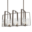 Hubbardton Forge 2022 Bronze White Swirl Glass (YR) Multi Arc Linear Pendant
