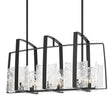 Hubbardton Forge 2022 Black White Swirl Glass (YR) Multi Arc Linear Pendant
