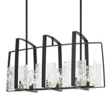 Hubbardton Forge 2022 Black White Swirl Glass (YR) Multi Arc Linear Pendant