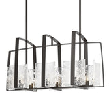 Hubbardton Forge 2022 Oil Rubbed Bronze White Swirl Glass (YR) Multi Arc Linear Pendant