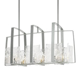 Hubbardton Forge 2022 Vintage Platinum White Swirl Glass (YR) Multi Arc Linear Pendant
