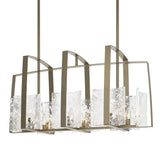Hubbardton Forge 2022 Soft Gold White Swirl Glass (YR) Multi Arc Linear Pendant