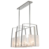 Hubbardton Forge 2022 Sterling White Swirl Glass (YR) Multi Arc Linear Pendant