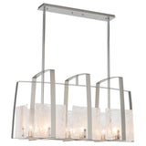 Hubbardton Forge 2022 Sterling White Swirl Glass (YR) Multi Arc Linear Pendant