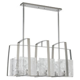 Hubbardton Forge 2022 Sterling White Swirl Glass (YR) Multi Arc Linear Pendant