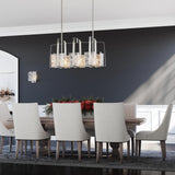 Hubbardton Forge 2022 Sterling White Swirl Glass (YR) Multi Arc Linear Pendant