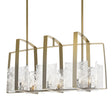 Hubbardton Forge 2022 Modern Brass White Swirl Glass (YR) Multi Arc Linear Pendant