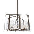 Hubbardton Forge 2022 Bronze White Swirl Glass (YR) Multi Arc 8-Light Pendant