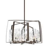 Hubbardton Forge 2022 Bronze White Swirl Glass (YR) Multi Arc 8-Light Pendant
