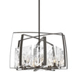 Hubbardton Forge 2022 Dark Smoke White Swirl Glass (YR) Multi Arc 8-Light Pendant