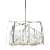 Hubbardton Forge 2022 Sterling White Swirl Glass (YR) Multi Arc 8-Light Pendant