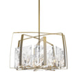 Hubbardton Forge 2022 Modern Brass White Swirl Glass (YR) Multi Arc 8-Light Pendant