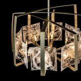 Hubbardton Forge 2022 Modern Brass White Swirl Glass (YR) Multi Arc 8-Light Pendant