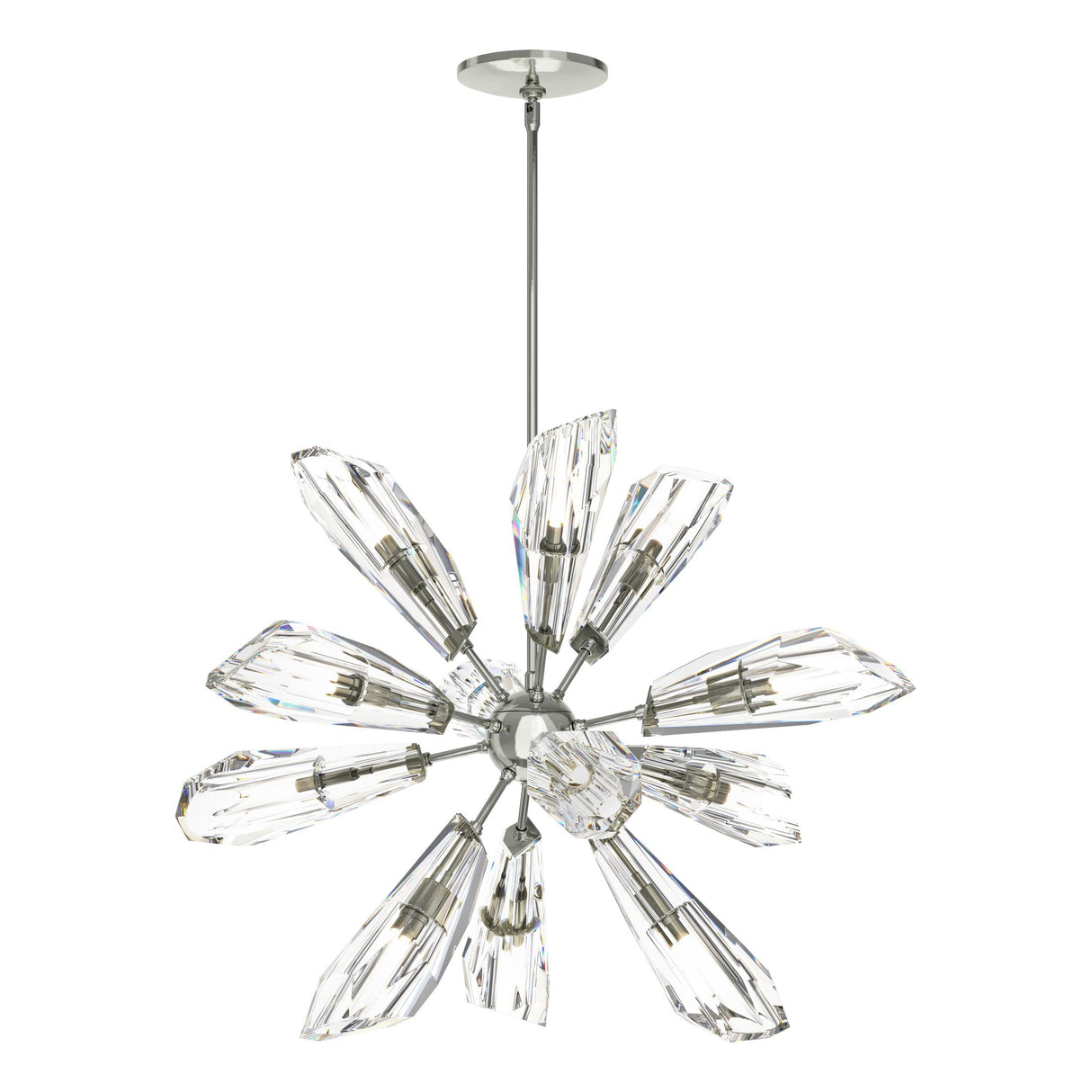 Hubbardton Forge 2023 Sterling Crystal Multi Luma 12-Light Starburst Pendant