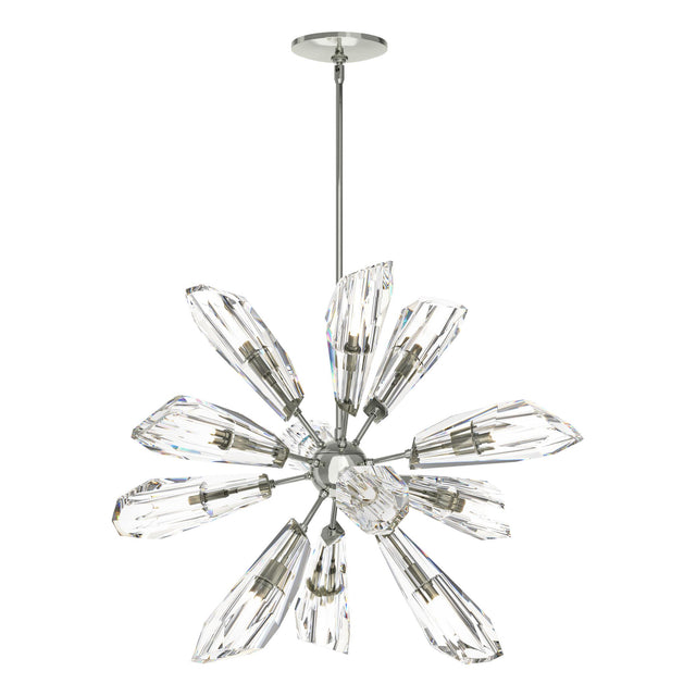 Hubbardton Forge 2023 Sterling Crystal Multi Luma 12-Light Starburst Pendant