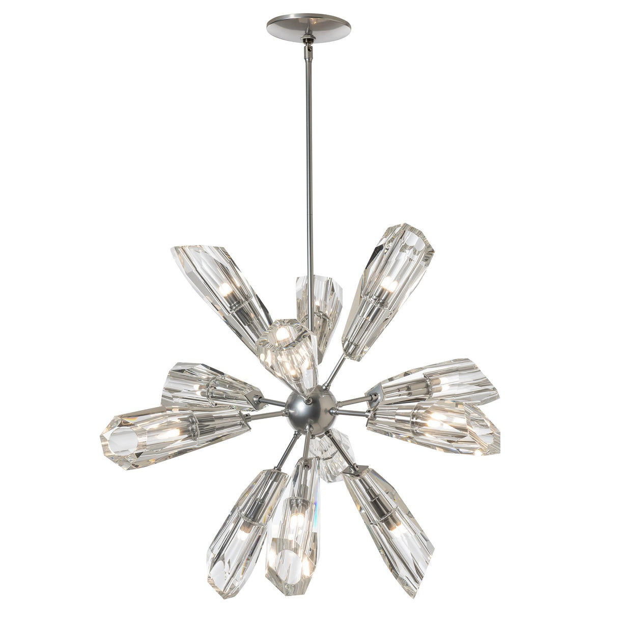 Hubbardton Forge 2023 Sterling Crystal Multi Luma 12-Light Starburst Pendant