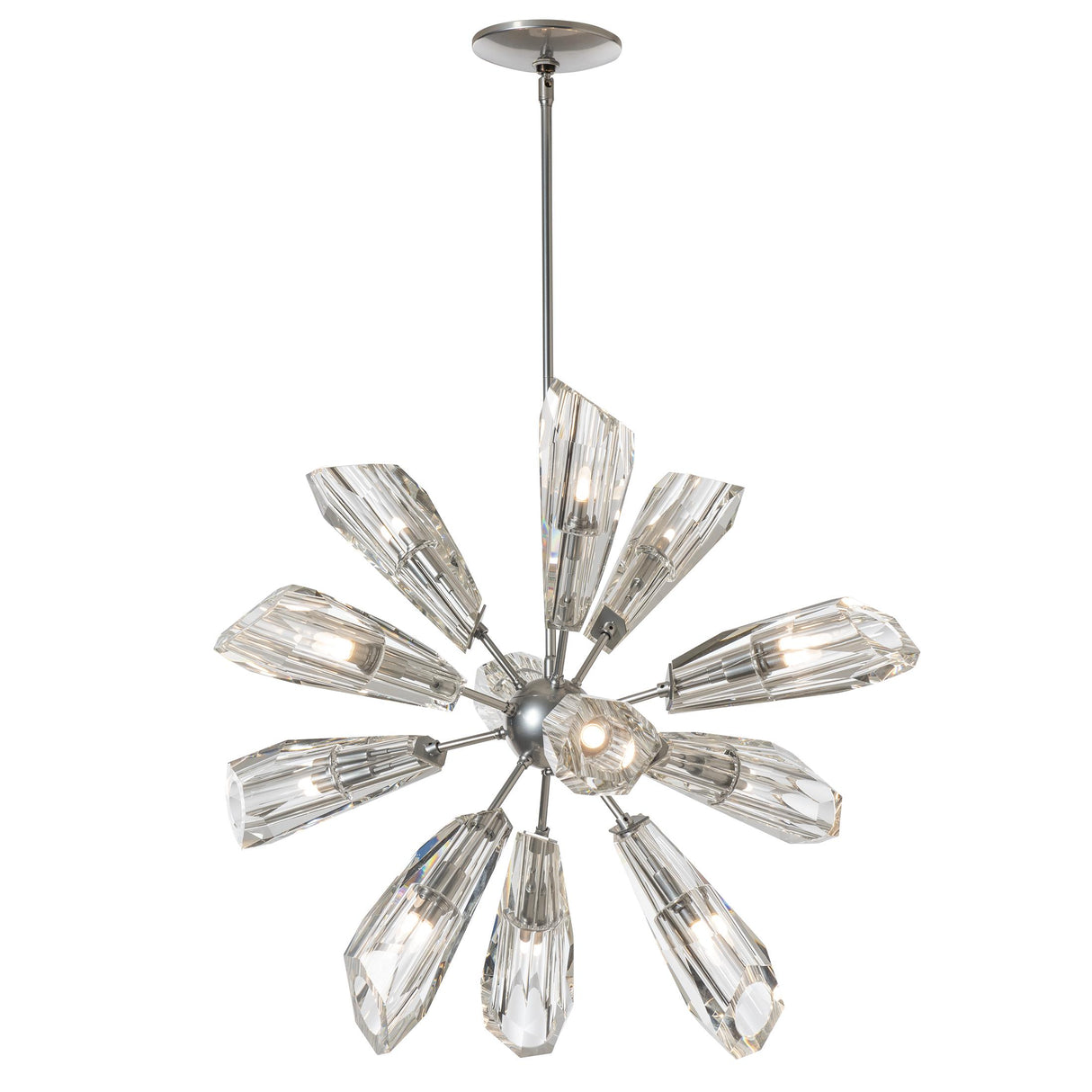 Hubbardton Forge 2023 Sterling Crystal Multi Luma 12-Light Starburst Pendant