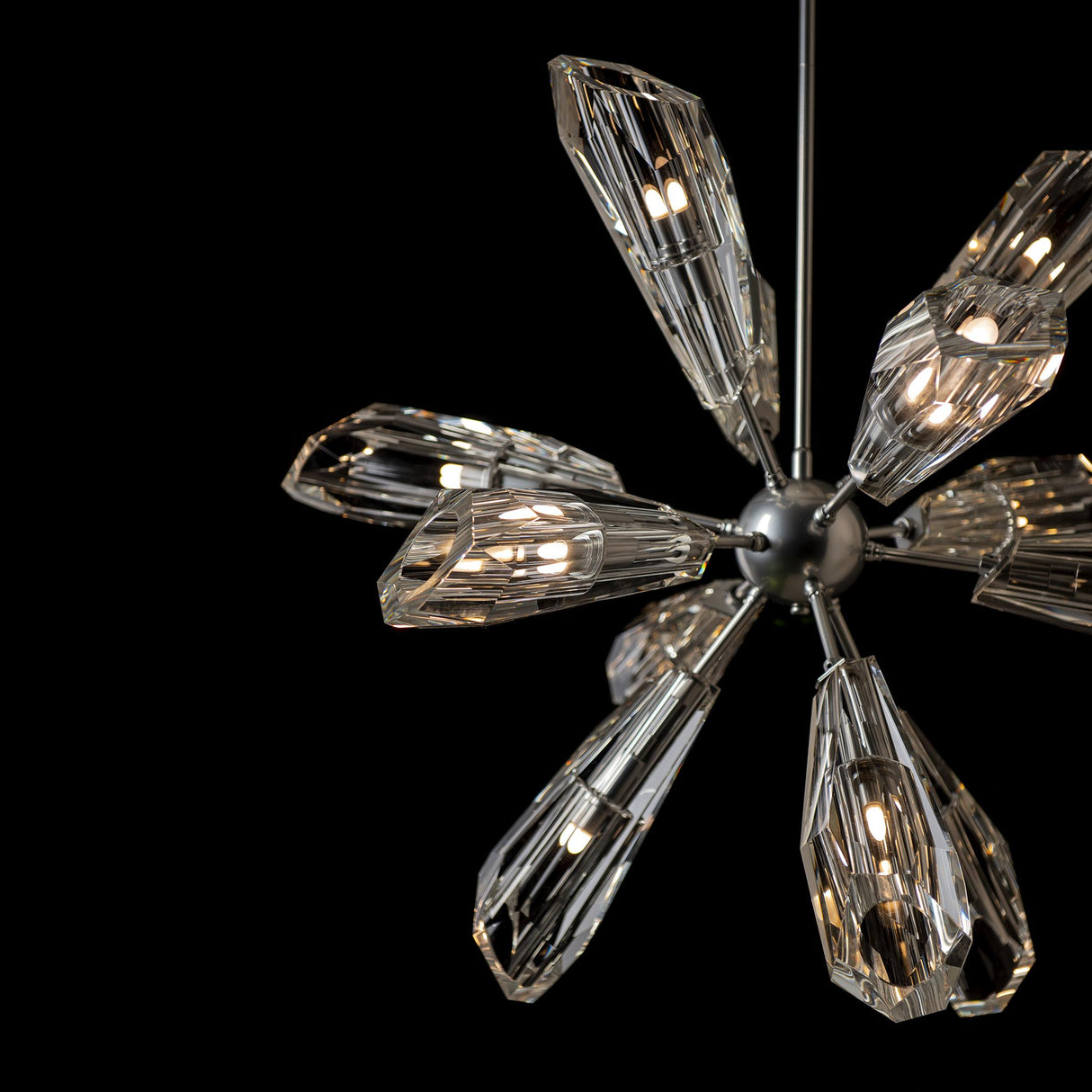 Hubbardton Forge 2023 Sterling Crystal Multi Luma 12-Light Starburst Pendant