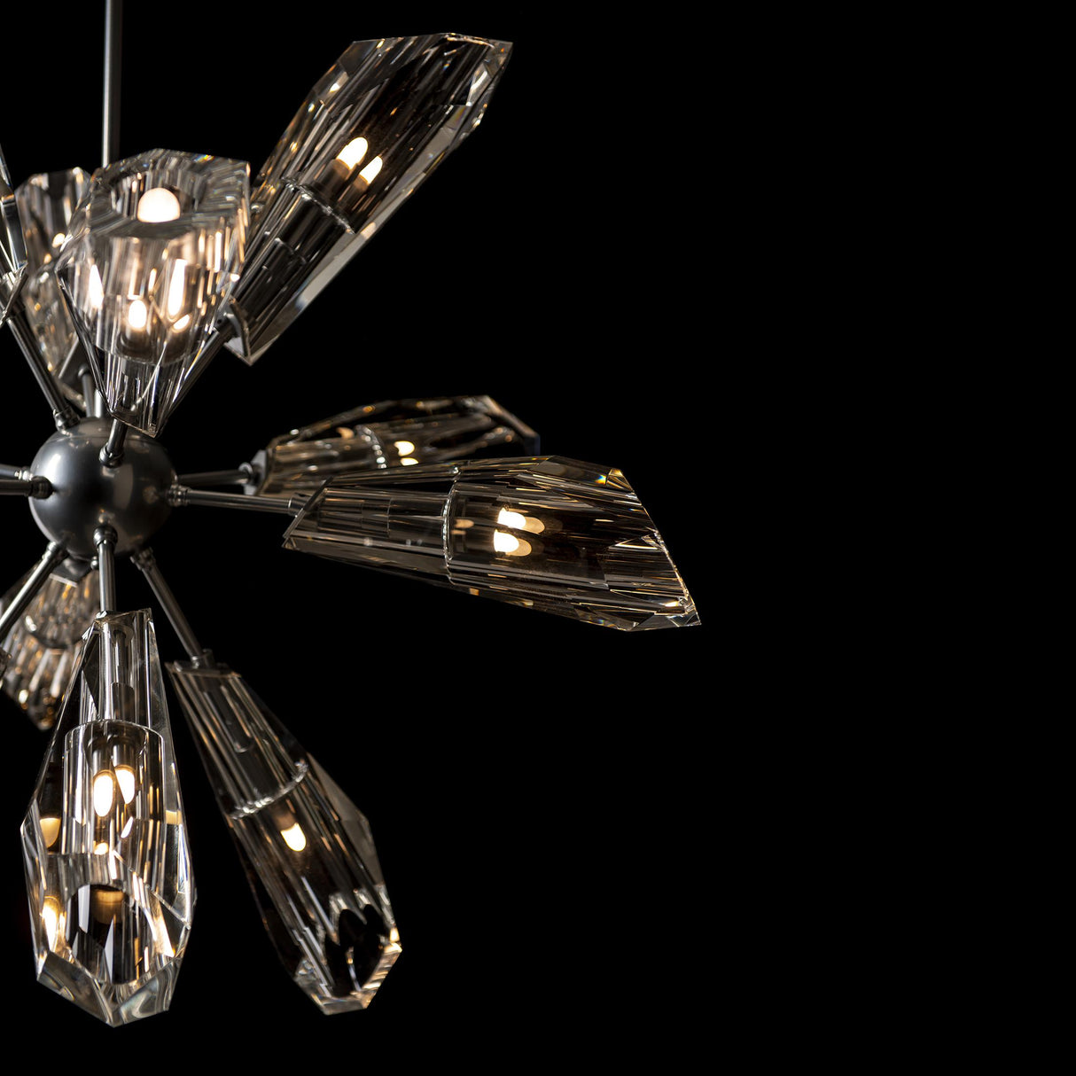 Hubbardton Forge 2023 Sterling Crystal Multi Luma 12-Light Starburst Pendant