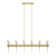 Hubbardton Forge 2023 Modern Brass Cast Glass (YC) Multi Echo 12-Light Linear Pendant