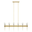 Hubbardton Forge 2023 Modern Brass Cast Glass (YC) Multi Echo 12-Light Linear Pendant