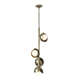 Hubbardton Forge 2022 Modern Brass Oil Rubbed Bronze Opal Glass (GG) Multi Brooklyn 4-Light Double Shade Vertical Pendant